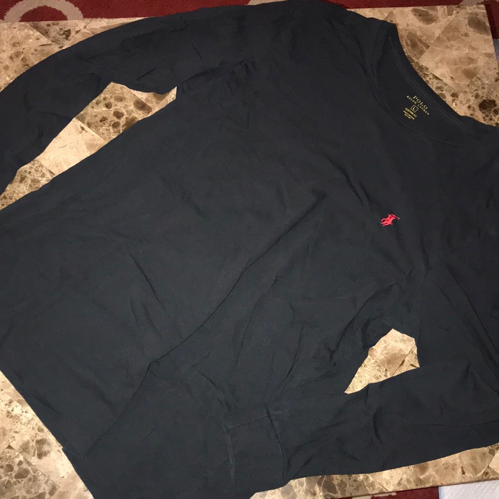 Men’s black long sleeve polo shirt